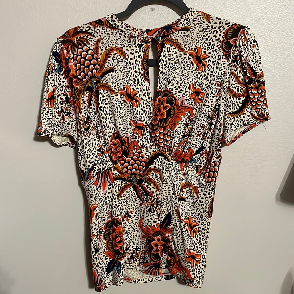 Free People Keyhole Printed Top